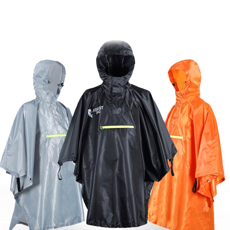 Men Women Raincoat Lightweight Cycling Poncho Hooded Rainwear For Outdoor Camping Mountaineering Hiking Fishing 