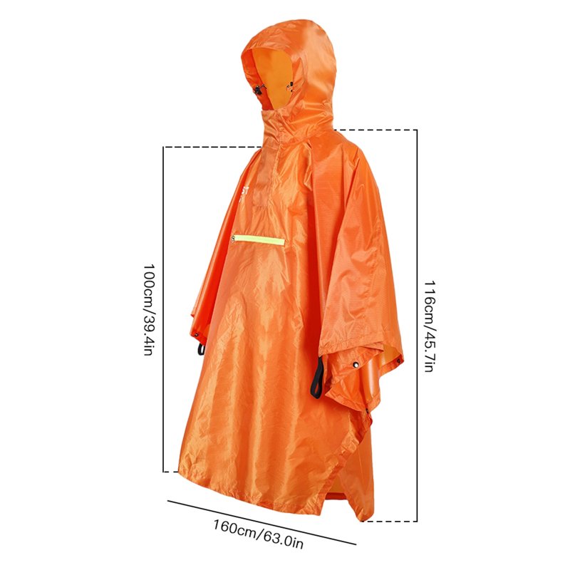 Men Women Raincoat Lightweight Cycling Poncho Hooded Rainwear For Outdoor Camping Mountaineering Hiking Fishing 