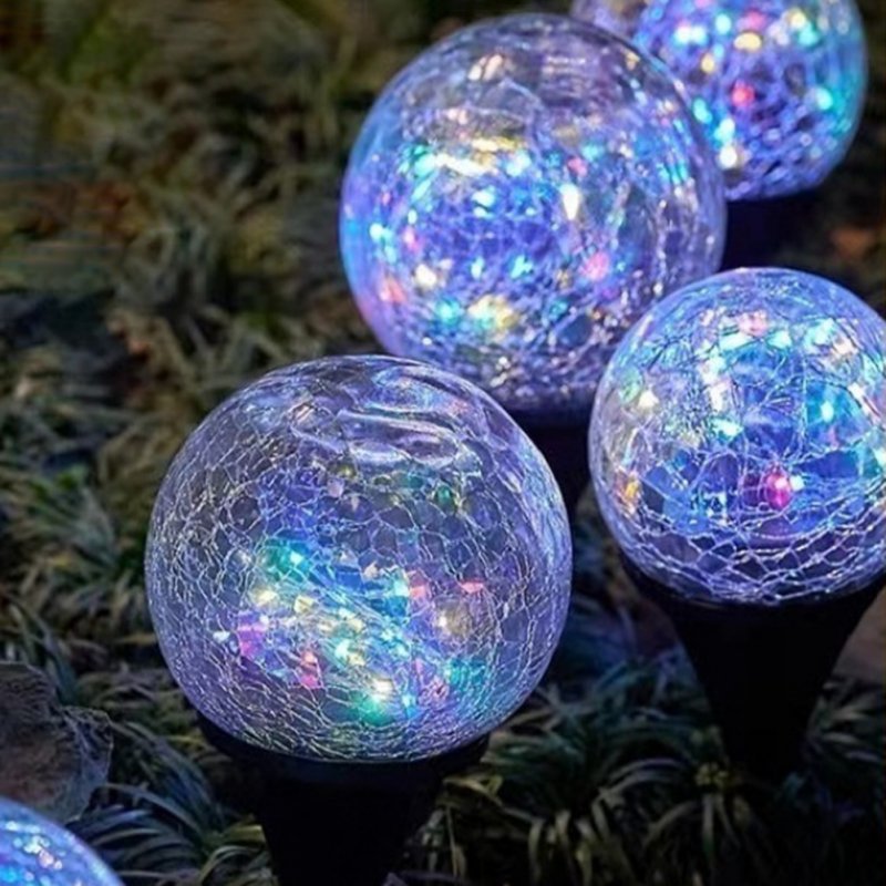 Solar Rechargeable LED Ball Light Color Changing Solar Globe Lamp For Bar Yard Patio Pool Pathway Nightlight Relax Decoration 
