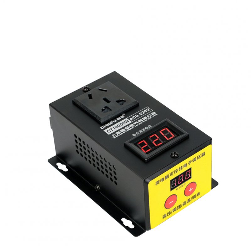 220v 10000w High-power Scr Voltage  Regulator With Heat Sink Motor/fan/electric Drill Speed Controller Governor Voltage Controller