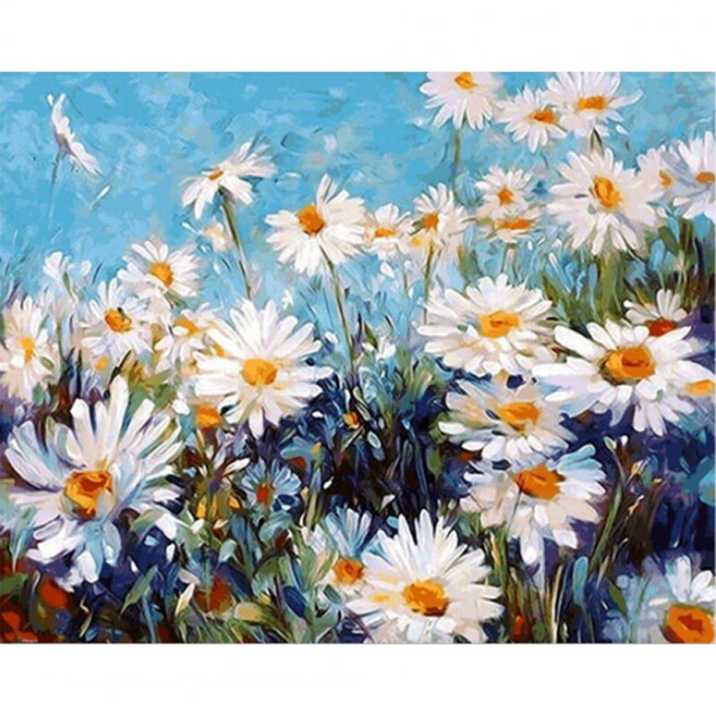 DIY Digital Oil Painting Handpainted Kits Daisy Flowers Abstract Canvas Drawing Wall Decor 40x50cm 