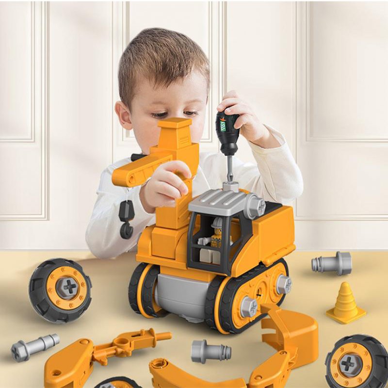 Take Apart Toys With Electric Drill Take Apart Truck Construction Set DIY Engineering Vehicle Building Toy Gifts For Boys Girls 