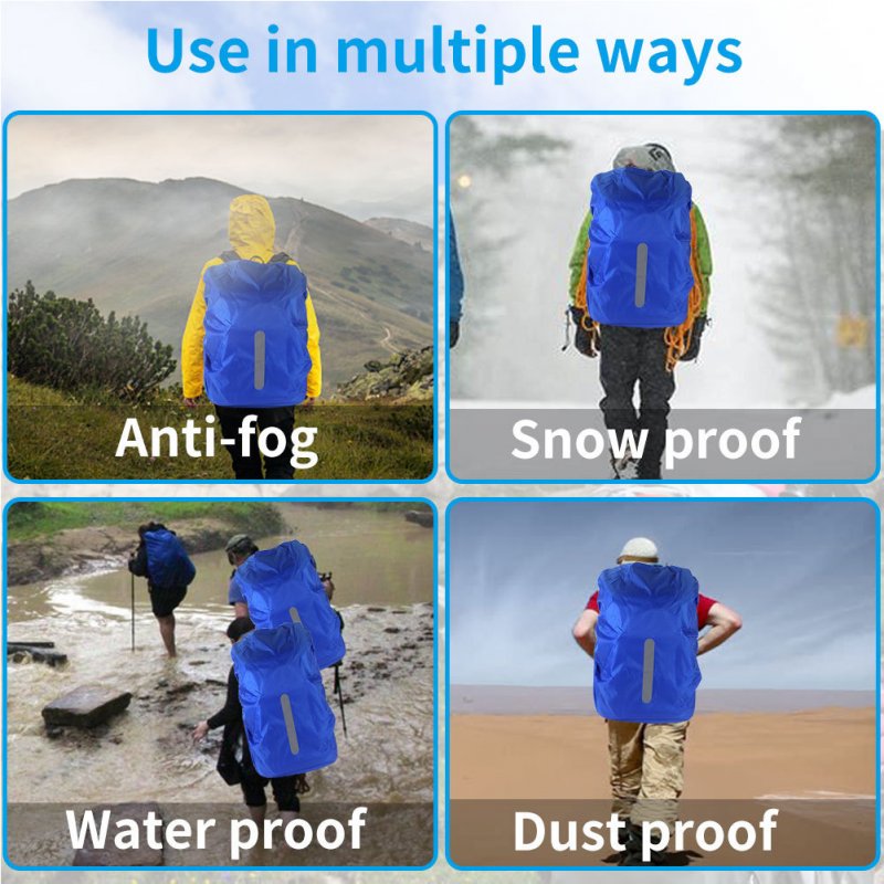 Waterproof Backpack Rain Cover Backpack Reflective Rucksack Rain Cover For Bicycling Hiking Camping Traveling Outdoor Activities 