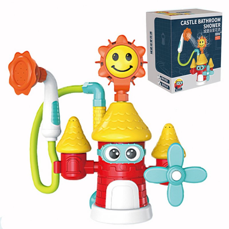 Children Castle Shower Head Bath Toy Cute Funny Bathroom Water Spray Toy For Boys Girls Birthday Gifts