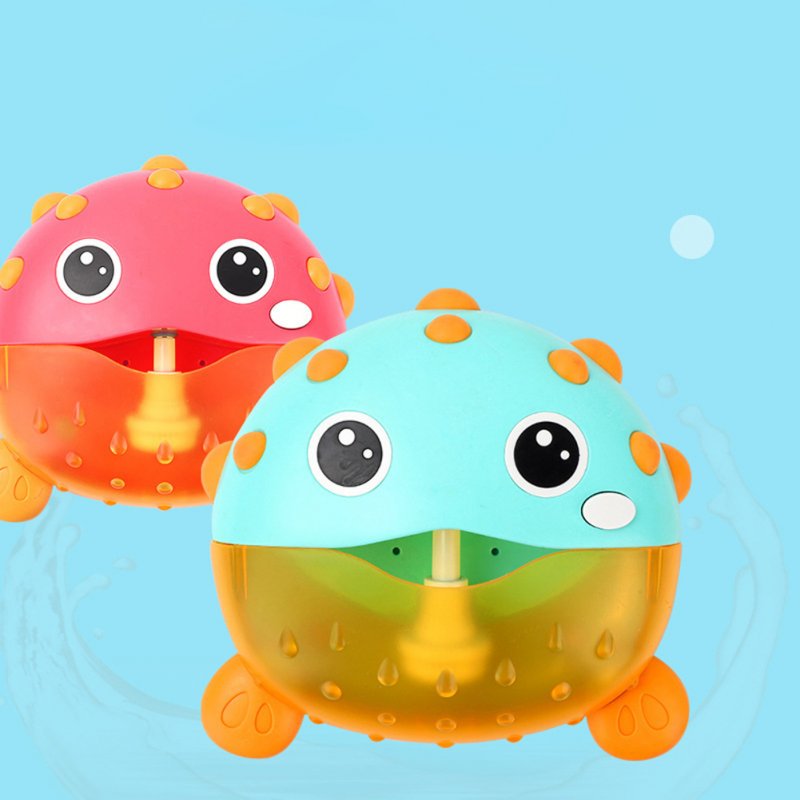 Cute Cartoon Puffer Fish Bath Toy Bubble Machine With Music Automatically Bubble Blowing Toys For Kids Gifts 