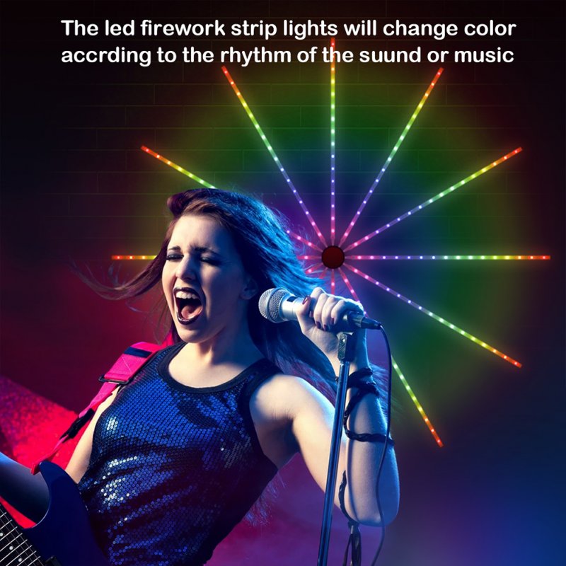 Intelligent Symphony RGB Firework-Lamp 3 Control Methods Bluetooth-compatible Led Strip Lights For Indoor Holiday Decorations