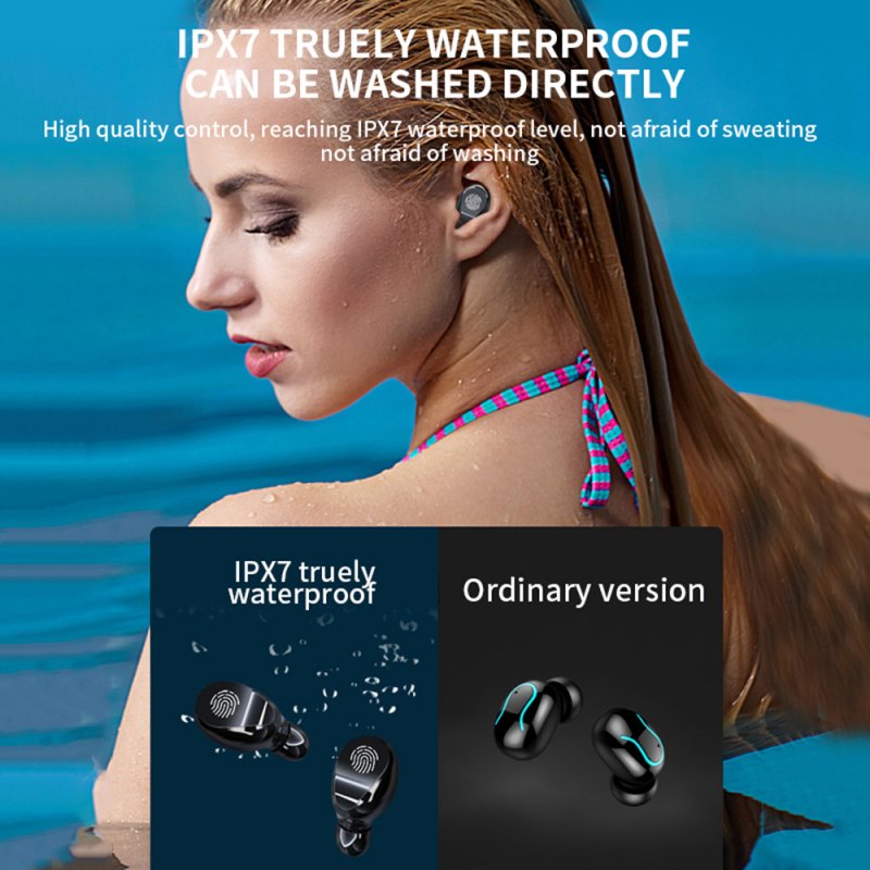 V8 TWS Wireless Earphones Bluetooth 5.0 Headset Mini Stereo Headphones Touch Control Sports Earbuds with 350mAh Charging Compartment 