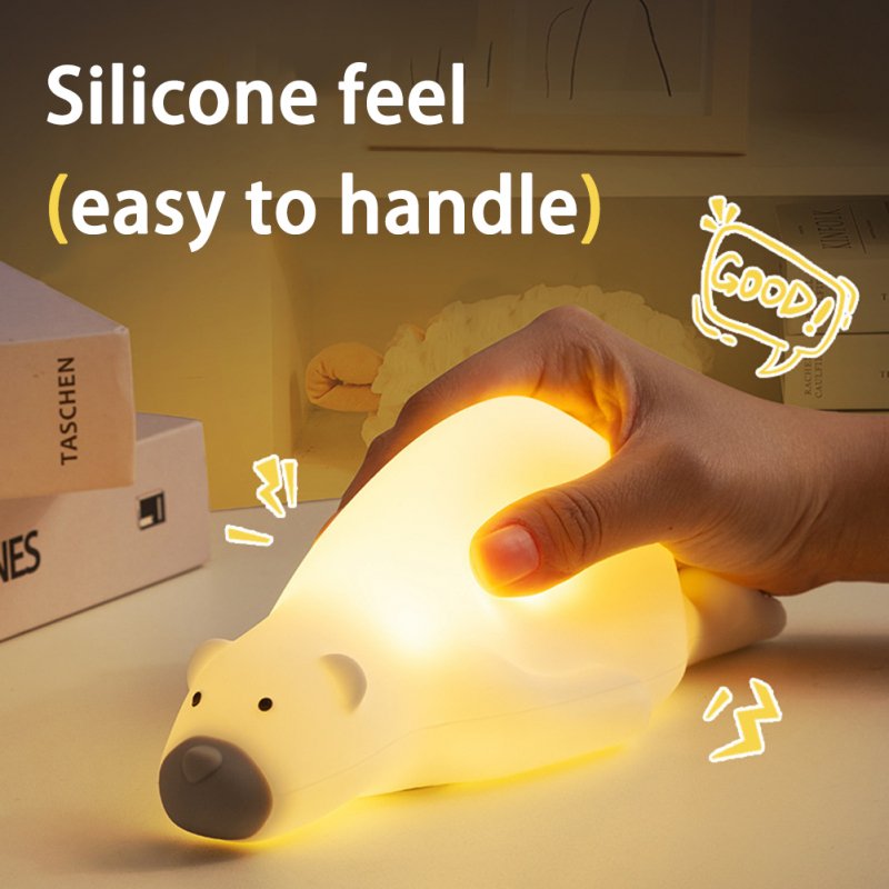 Cute Bear Silicone Night Light 3 Levels Atmosphere Table Lamp For Children Kid Bedroom Bedside Decor 