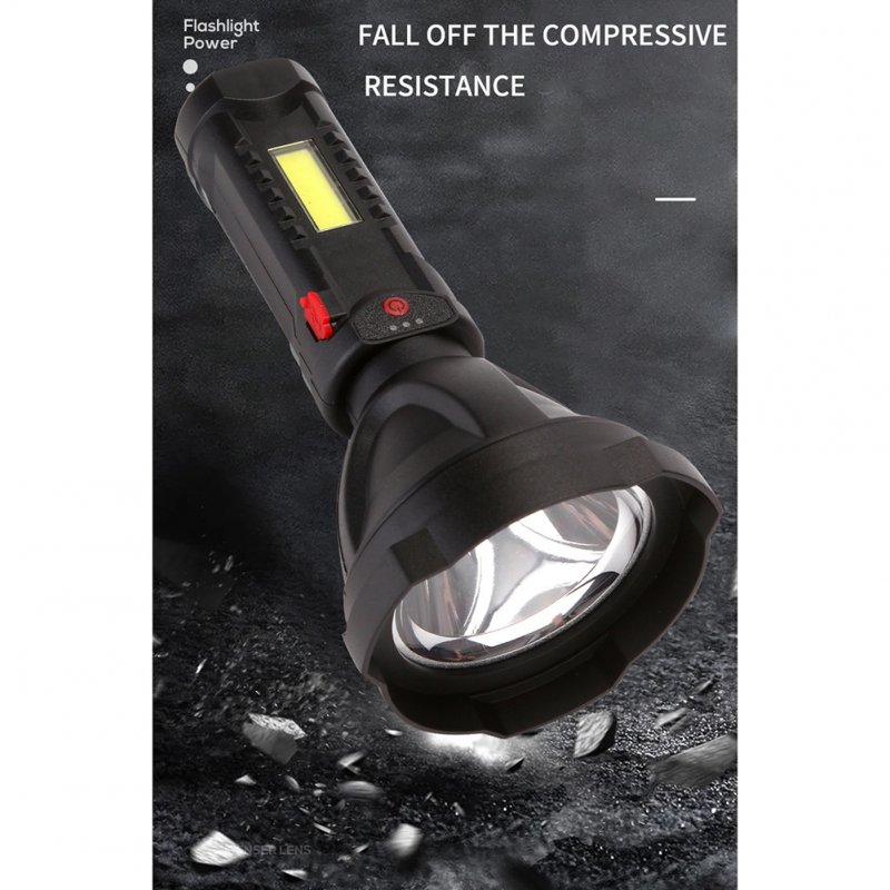 Portable Led Cob Flashlight Waterproof USB Rechargeable Long Range Torch Work Light 