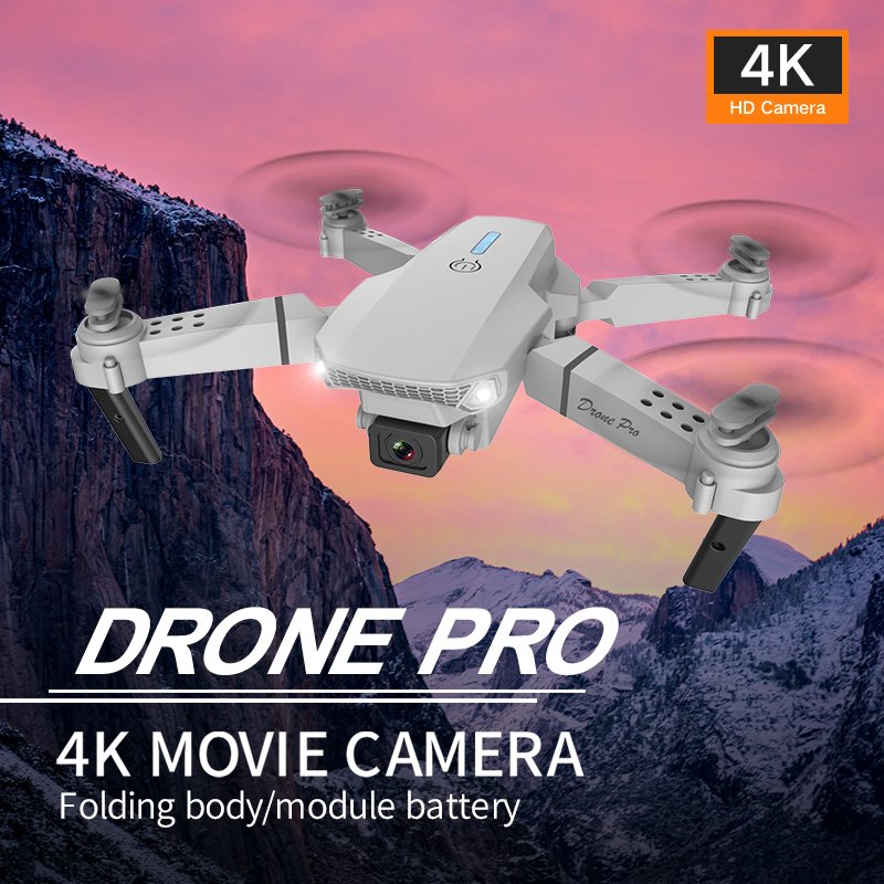 E88 Dual-lens Uav Foldable Aerial Photography Quadcopter With Fixed Height And Stiff Remote  Control  Aircraft Single lens 4k package white_3 battery