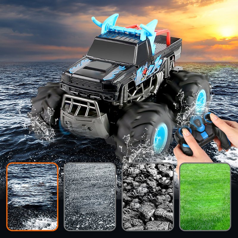2.4g Remote Control Amphibious Climbing Car 4wd Long Battery Life Double-Sided Stunt Vehicle 