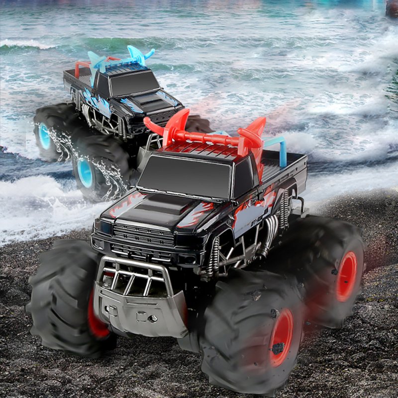 2.4g Remote Control Amphibious Climbing Car 4wd Long Battery Life Double-Sided Stunt Vehicle 