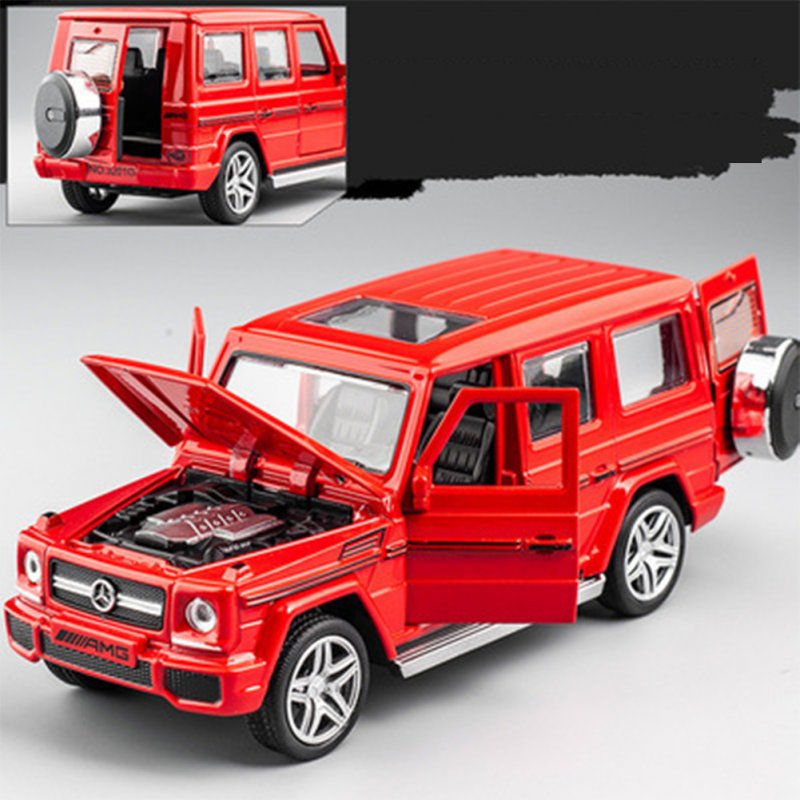 Alloy Car Model Ornaments Compatible for Brabus G Simulation Pull Back Car Toy Children Gifts for Brabus G700 Red