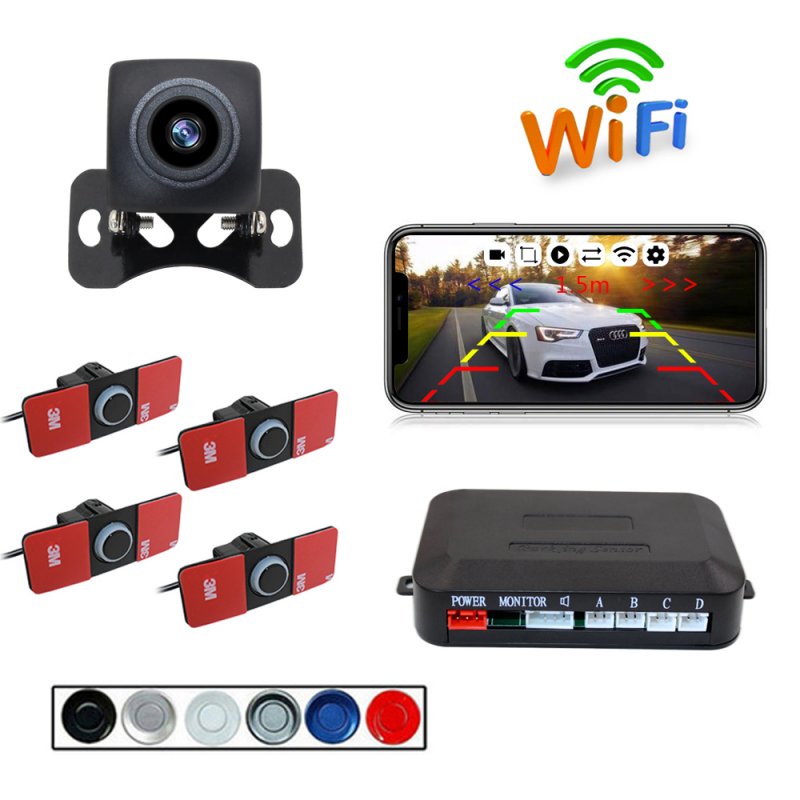 Wireless WIFI Car Rear View Reverse Parking Cam Radar Night Vision PZ600wifi-16.5 Parking camera set 