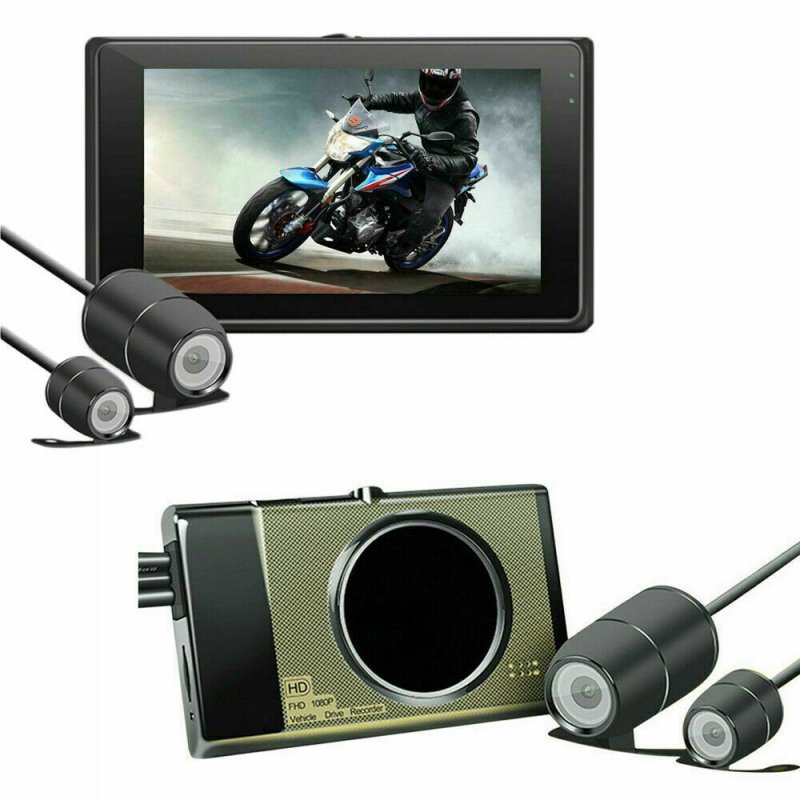 140° Wide Angle Motorcycle DVR Motorbike Camcorder Video Recorder Dual Camera 
