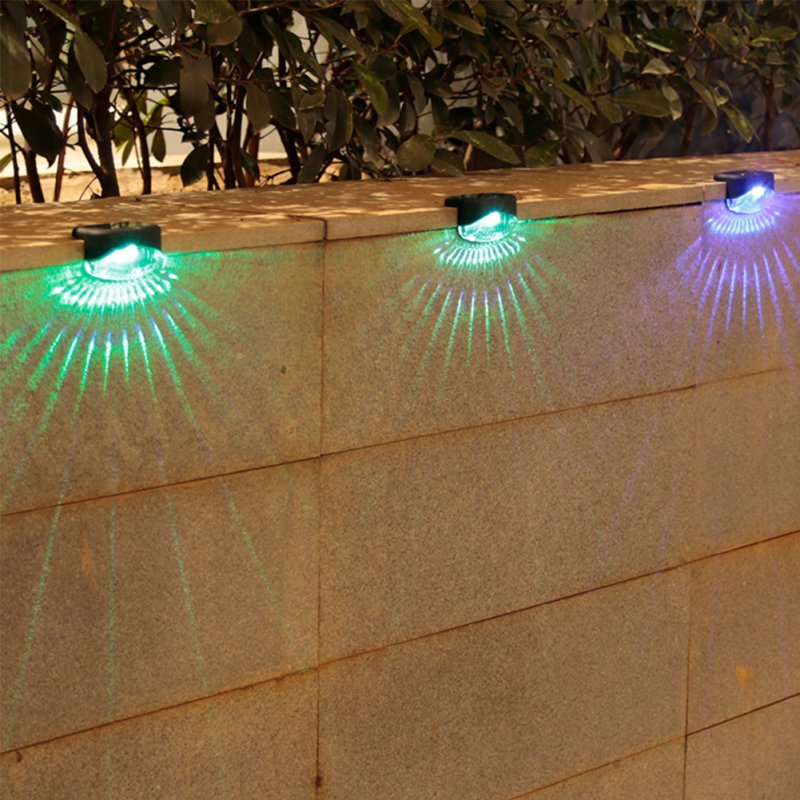 4pcs Solar Led Stairs Light Outdoor Waterproof Lamps Cold White