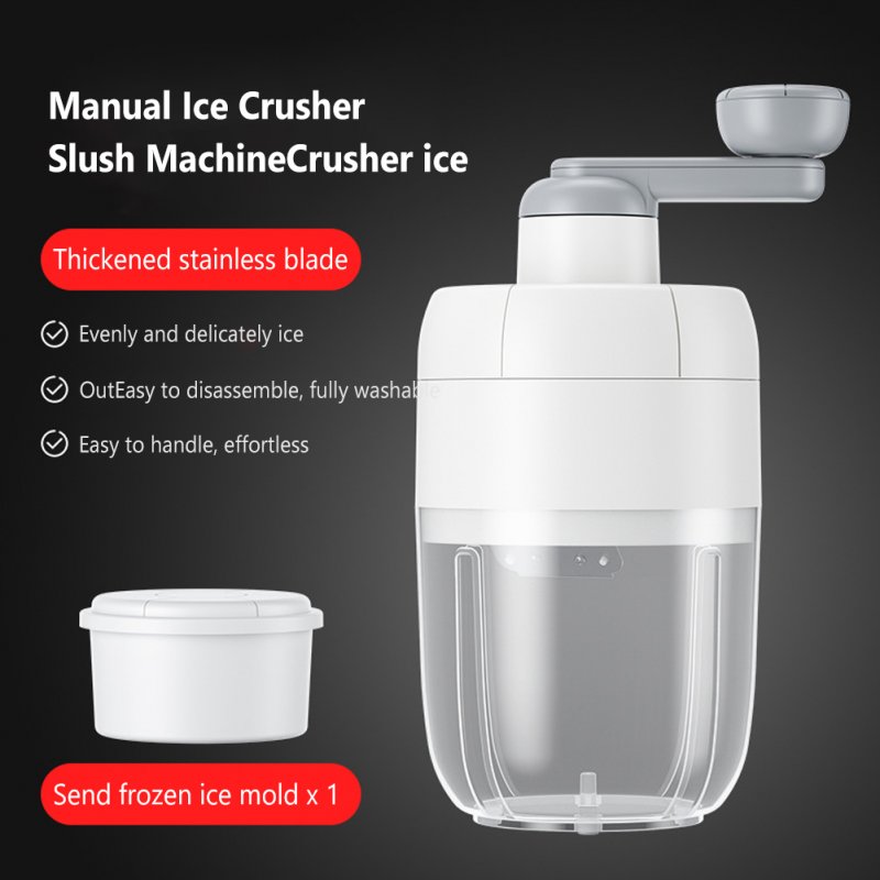 Home Manual Ice Crusher Slush Machine with Stainless Steel Blade Portable Detachable Slushie Machines 