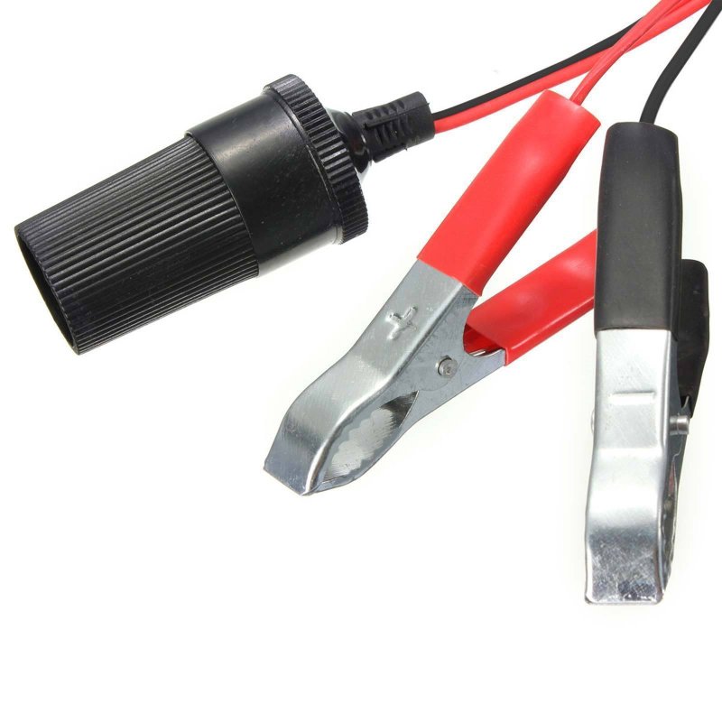 Car Cigarette Lighter Socket 12V Portable Power Plug Adapter with Crocodile Clip 