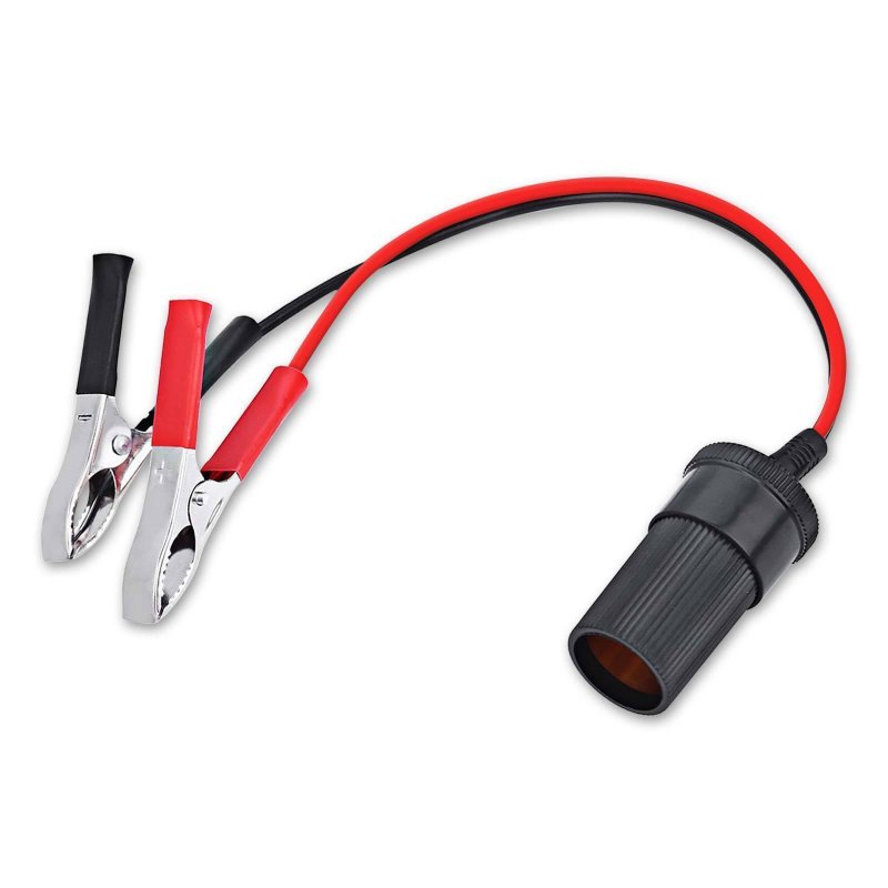 Car Cigarette Lighter Socket 12V Portable Power Plug Adapter with Crocodile Clip 