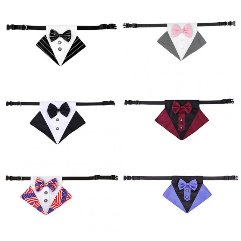 Pet Formal Necktie British Style Bow Tie Pet Accessories For Small Medium Dog Cat Black and white_M