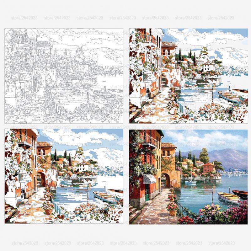 Diy Digital Oil Painting Hand-painted Number Abstract Canvas Drawing Painting Gifts Wall Posters 