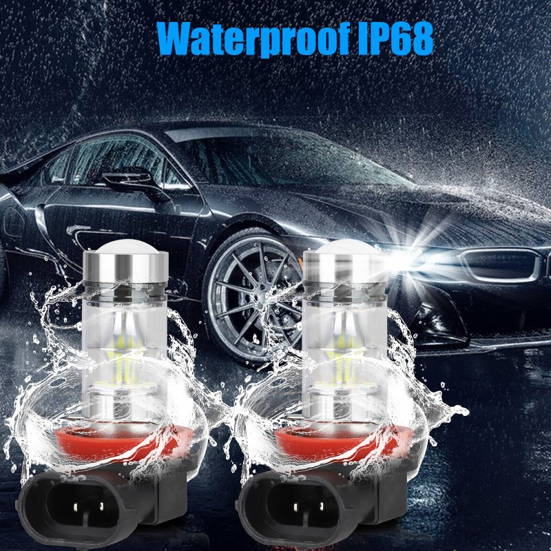2pcs H8 H11 H16 Led Driving Light Bulbs High-Power 360-degree Beam Angle 200w 6000k Waterproof Fog Lamp Bulb 