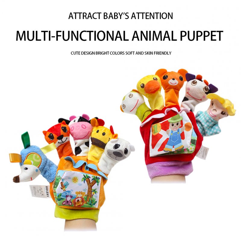 Kids Glove Puppet Set Cartoon Animal Finger Doll Hand Puppet For Boys Girls Gifts Birthday Party Favor 