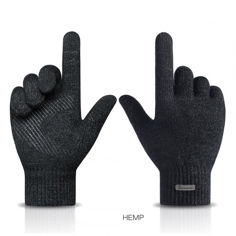 1 Pair Of Thick Winter Warm  Gloves Touch Screen Non-slip Gloves For Outdoor Hiking Cycling Rice coffee_L