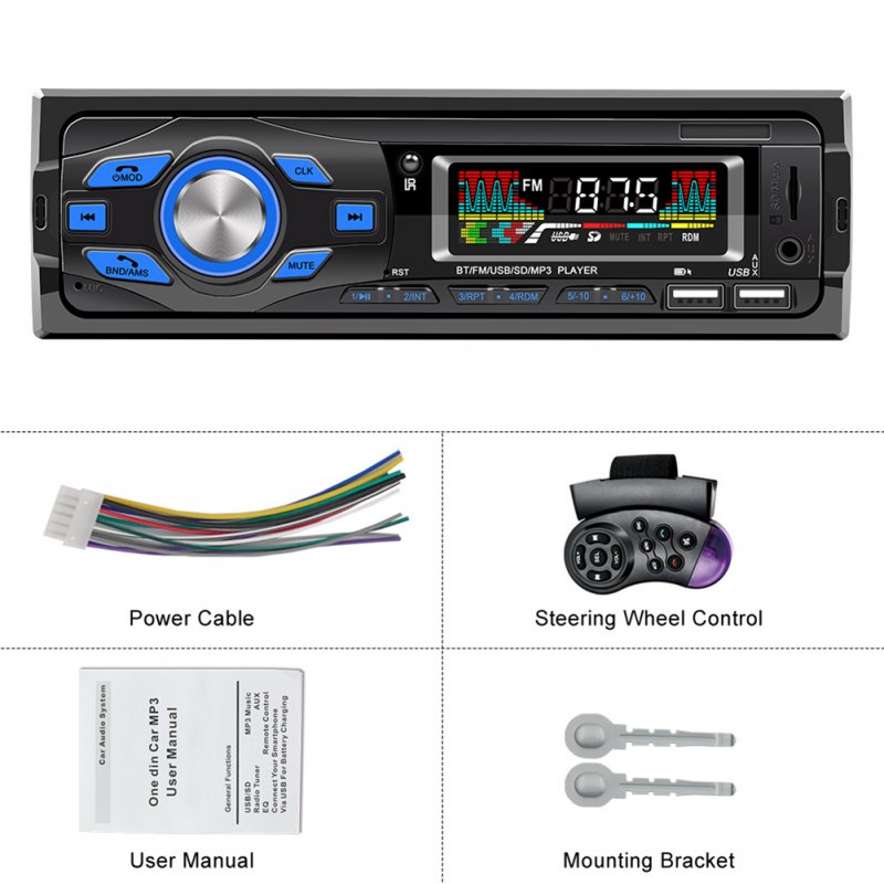 Car Radio Audio 1Din Bluetooth Stereo MP3 Player Fm Receiver 
