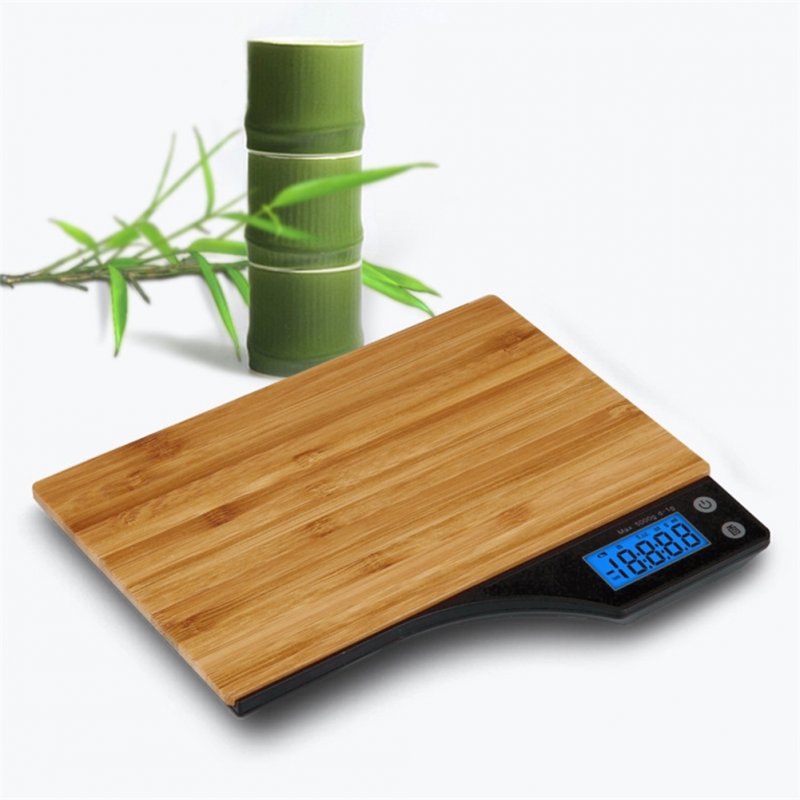 5kg Bamboo Board Kitchen Scale Lcd Display High Precision Electronic Platform Scale for Home Kitchen Food Baking