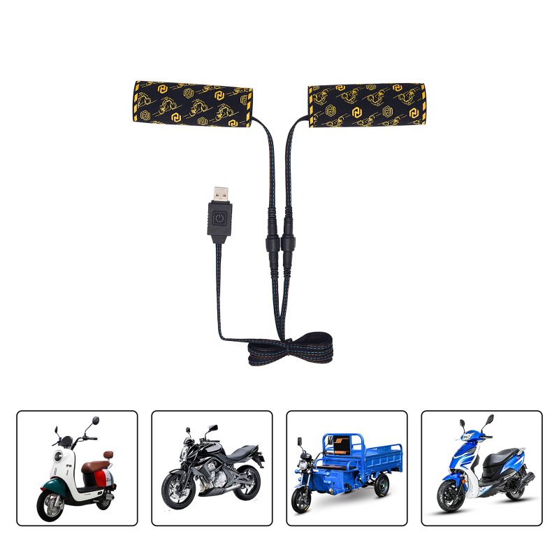 5V Motorcycle Electric Heating Handle 6-speed Temperature Adjustable Heating Handle Cover Usb Socket 