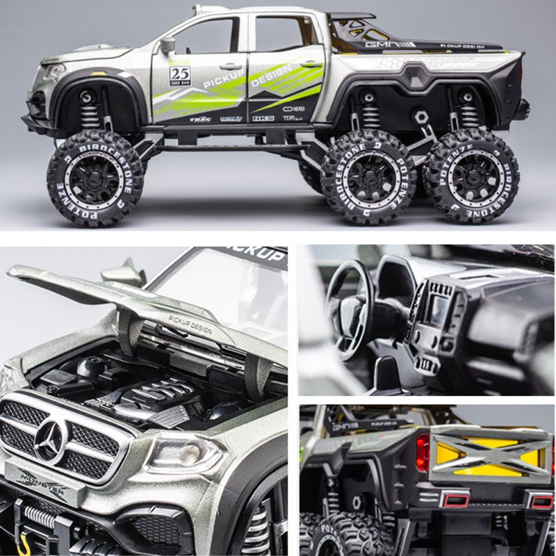 6X6 Alloy Pull Back Car Model Toys Simulation Off-road Vehicle Ornaments Children Car Toys 