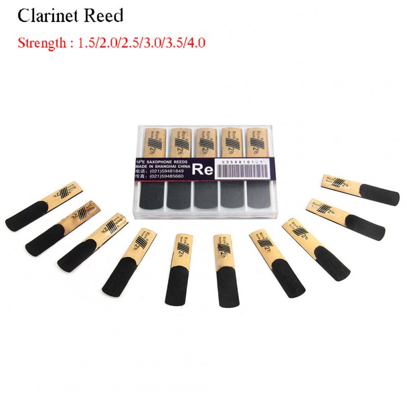 10pcs Clarinet Reeds Set with Strength 1.5/2.0/2.5/3.0/3.5/4.0 Wind Instrument Reed 