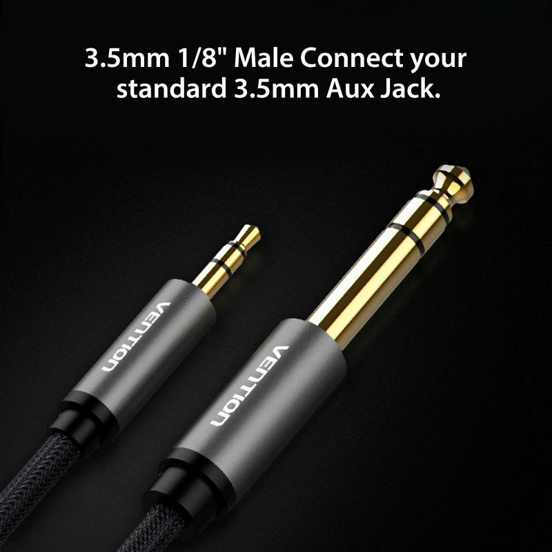 Gold Plated 3.5mm to 6.35mm Audio Cable Connecting Mobile Phone Laptop Converter Line Connectors 