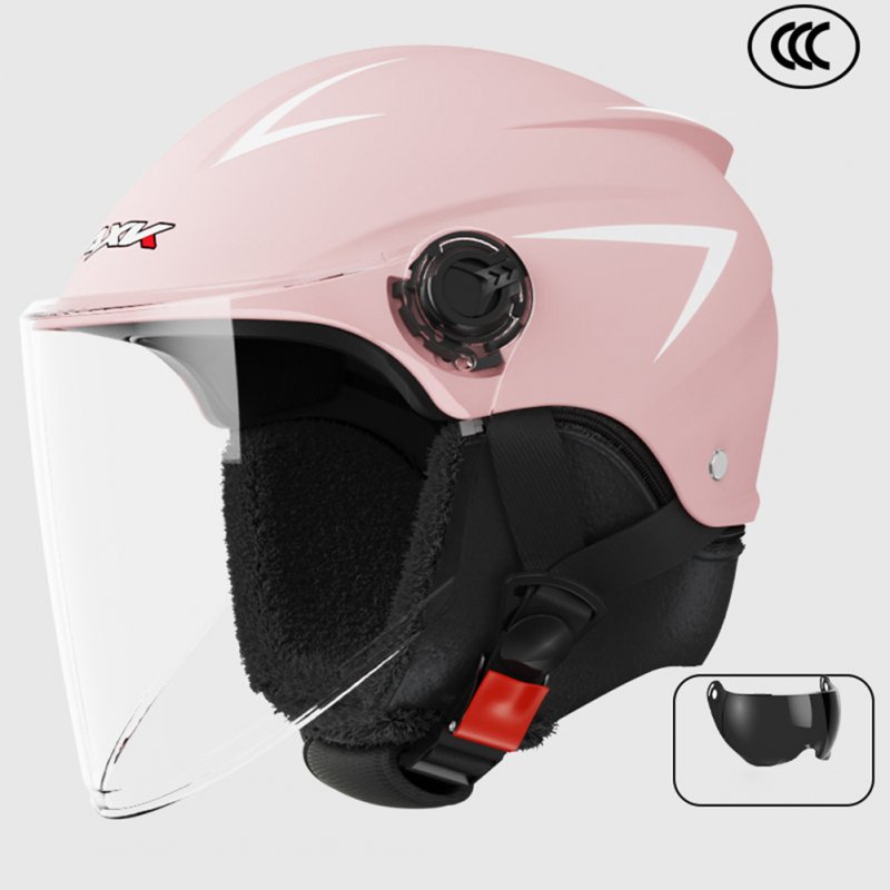 Motorcycle Open Face Helmet Quick Release Buckle Ventilated Helmet With Detachable Scarf For Men Women 