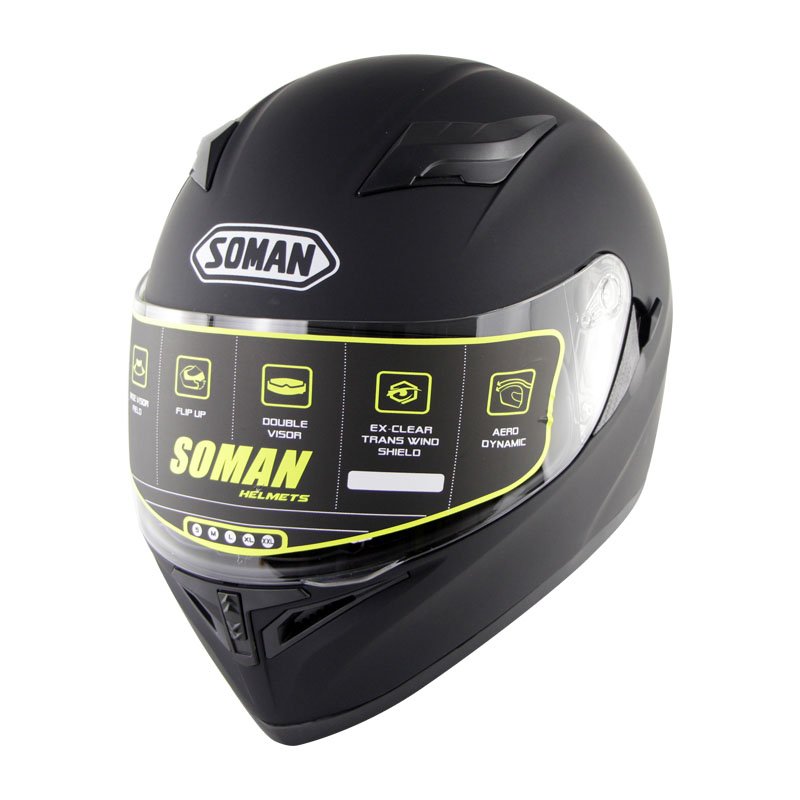 Full Face Motorcycle Helmet Sun Visor Dual Lens Moto Helmet Gray acceleration_L
