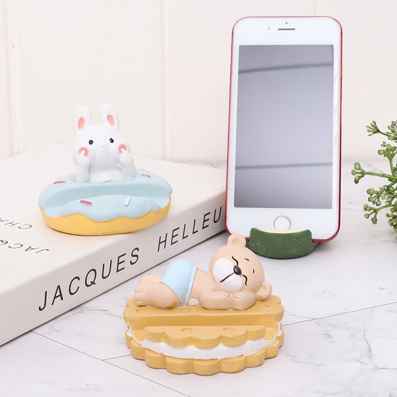 Resin  Creative  Mobile  Phone  Holder Cute Animal Image Living Room Office Home Ornaments 