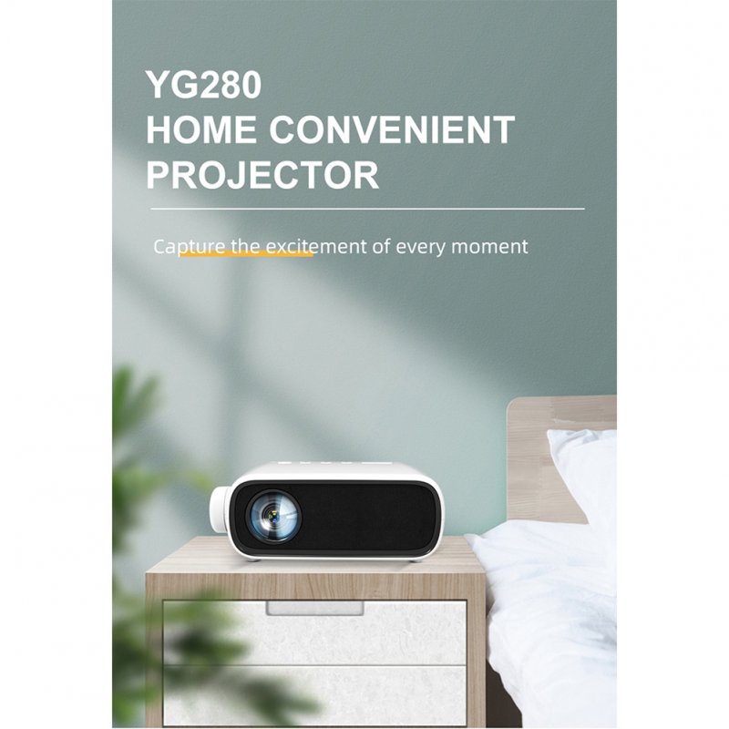 YG280 Mini Small Projector HD 1080P LED Micro Projector Portable Home Media Player White AU Plug