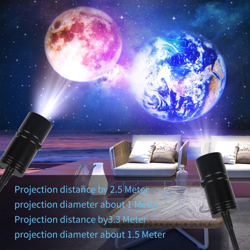 Earth Moon Lamp Projector Night Light Creative Earth Planet Bedroom Table Lamp for Moon Fantasy Lovers Couples Kids
