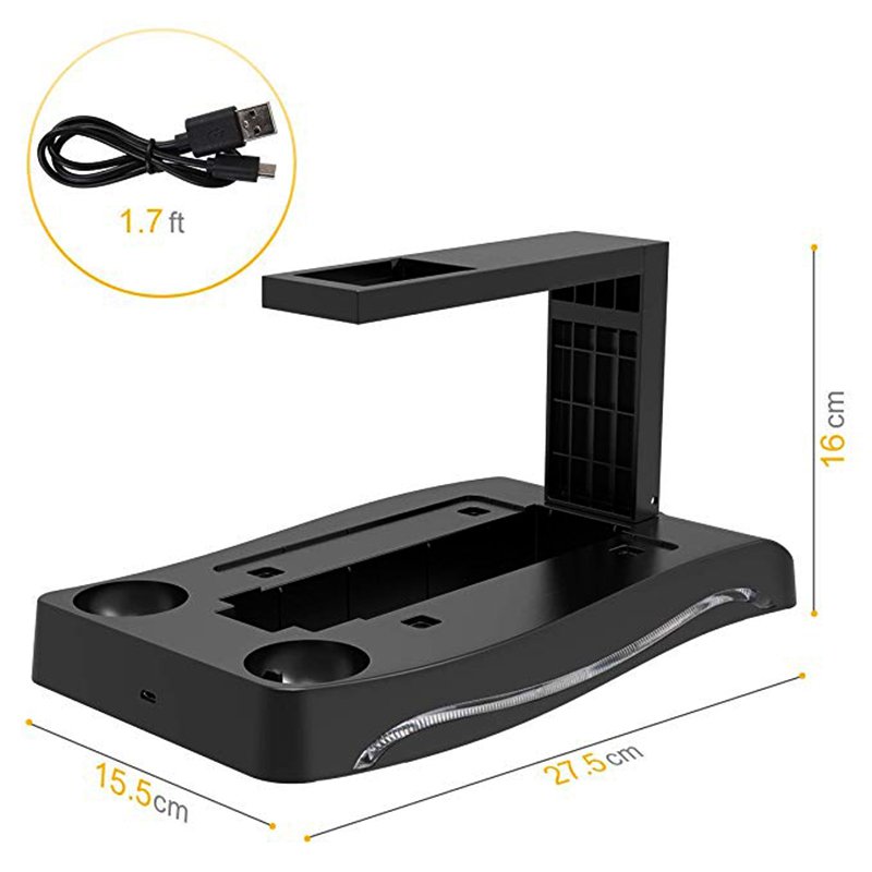 Second Generation 4 in 1 PS4 PS Move VR Charging Storage Stand PSVR Headset Bracket for PS VR Move Showcase 