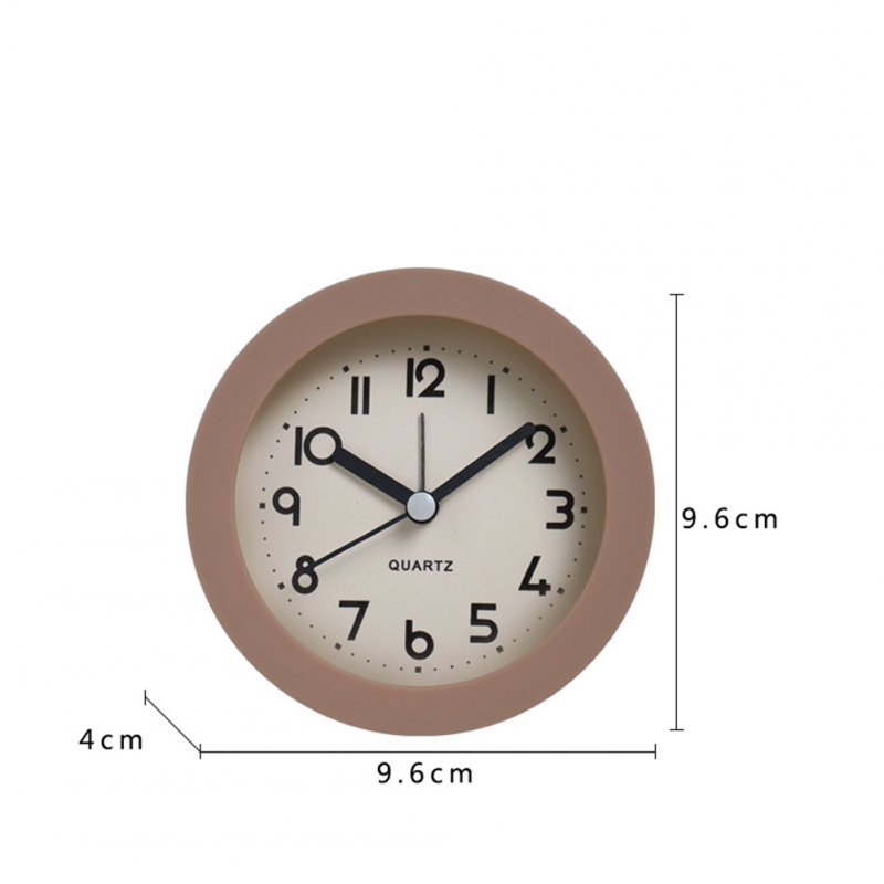 Round Desk Alarm Clock Silent Non-ticking Battery Operated Table Clocks with Night Light Function 