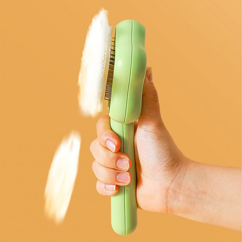 Multifunctional Shedding Brush With One-click Cleaning Button Perfect For Grooming Long Short Haired Dogs Cats (20 x 9.5 x 5cm) 
