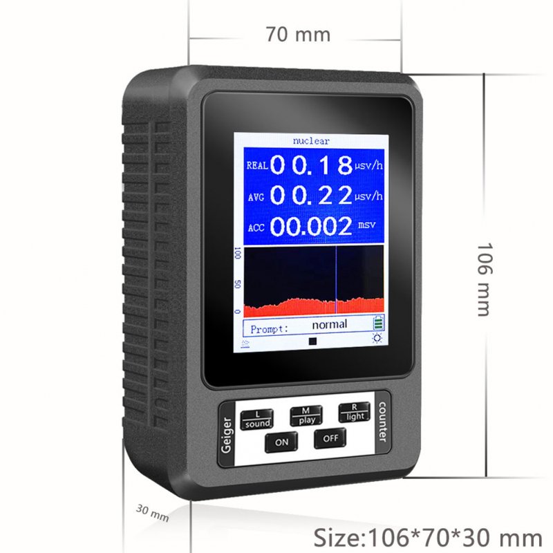 Xr1 Br-9b Geiger Counter Nuclear Radiation Detector Portable Handheld High Accuracy Radiation Dosimeter Black