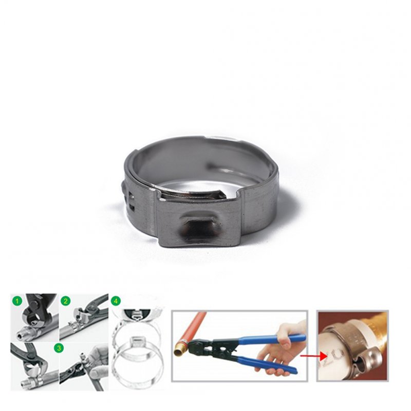 7.0-8.7mm Single Ear Plus Stainless Steel Hydraulic Hose  Clamps O-clips Pipe Fuel Air W Ear  Clamp  Pincer 