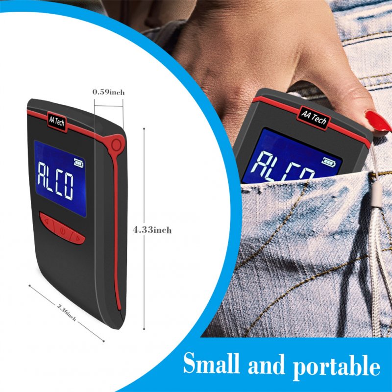 Breathalyzer Blowing Type Tester High Precision Portable Handheld Breath Tester Detector with 6 Mouthpieces