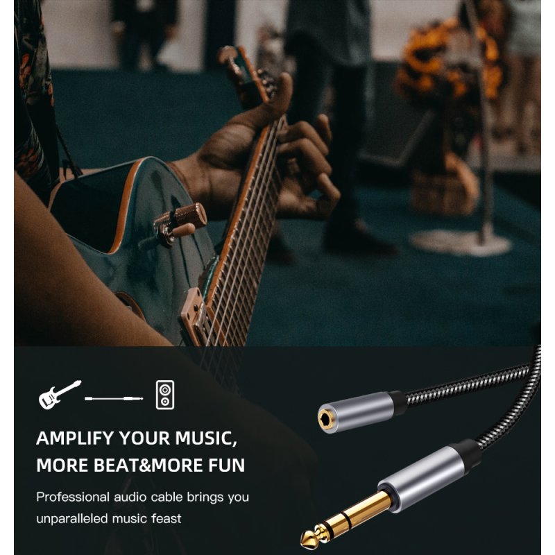 6.5mm Male to 3.5mm Female Audio AUX Cable Headset Microphone Guitar Recording Adapter Gold Plated 6.5/3.5mm Converter Aux Cable