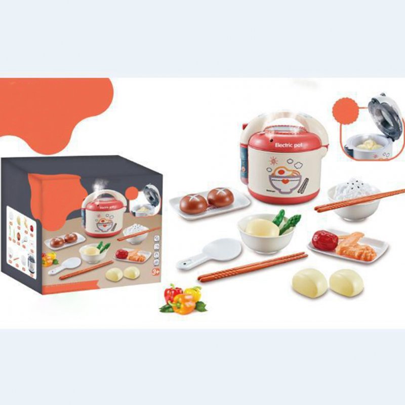 21pcs Kids Kitchen Pretend Play Toys Electric Rice Cooker Toys With Steam Effect Cookware Kits Food Accessories For Boys Girls Gifts 