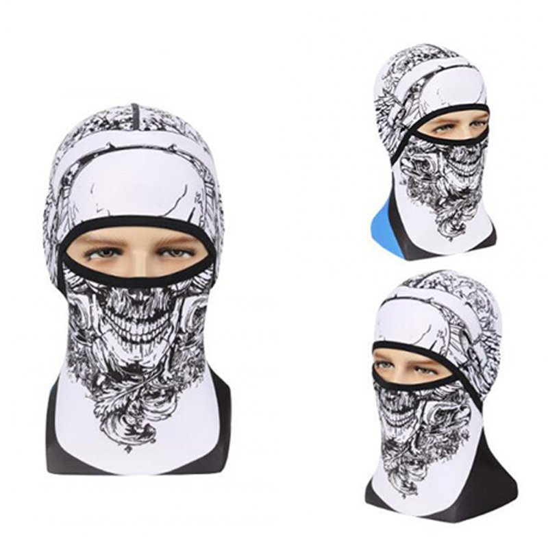 Sports Headwear Motorcycle Riding Headgear Magic Sport Scarf Full Face Mask Balaclava One size_Skull B