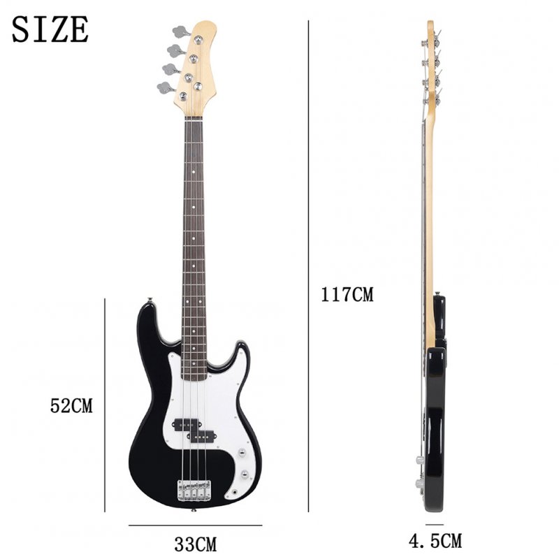 4 String Electric Bass Guitar Full Size With Connecting Line Fingerboard Wrench Instrument Wrench For Grown-ups Beginners 