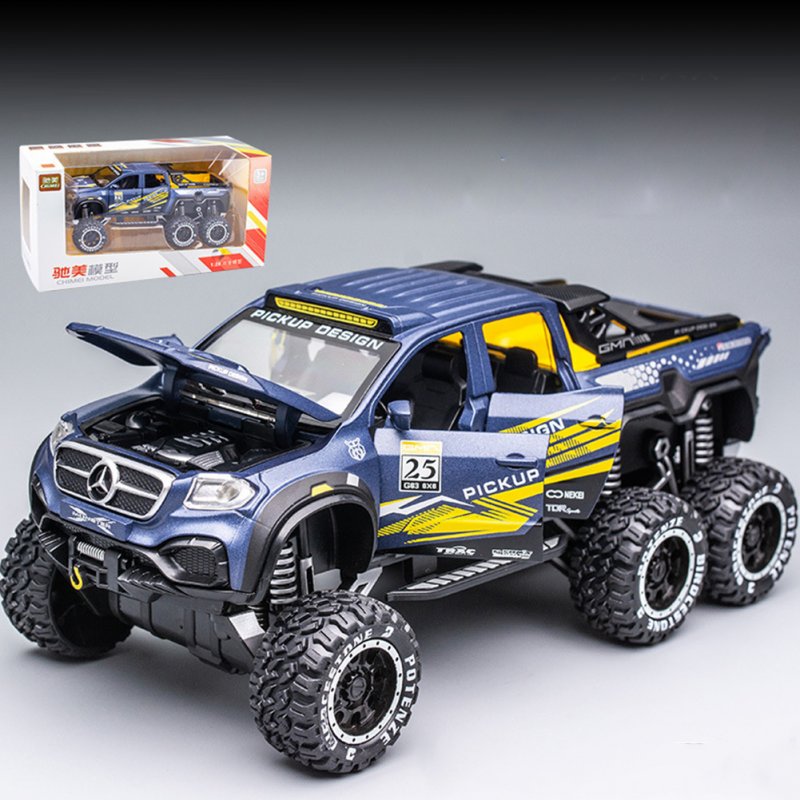 6X6 Alloy Pull Back Car Model Toys Simulation Off-road Vehicle Ornaments Children Car Toys 